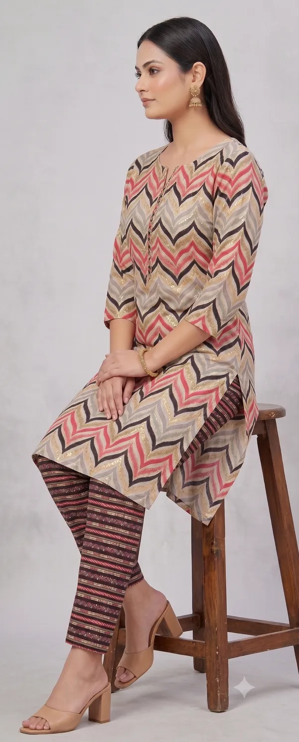 Multicolor_Printed_Kurts_Pant_Set_For_Women_&_Girls