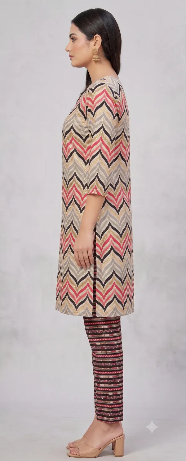 Multicolor_Printed_Kurts_Pant_Set_For_Women_&_Girls