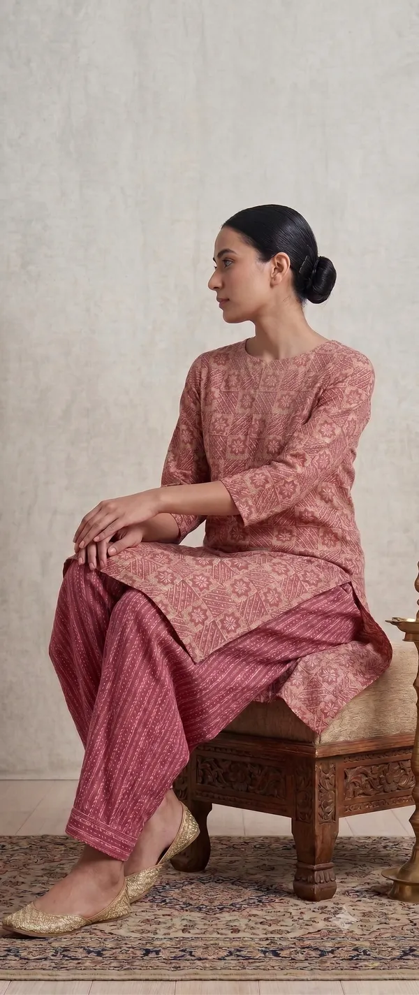 Maroon_Printed_Kurta_Salwar_Set_For_Women_&_Girls