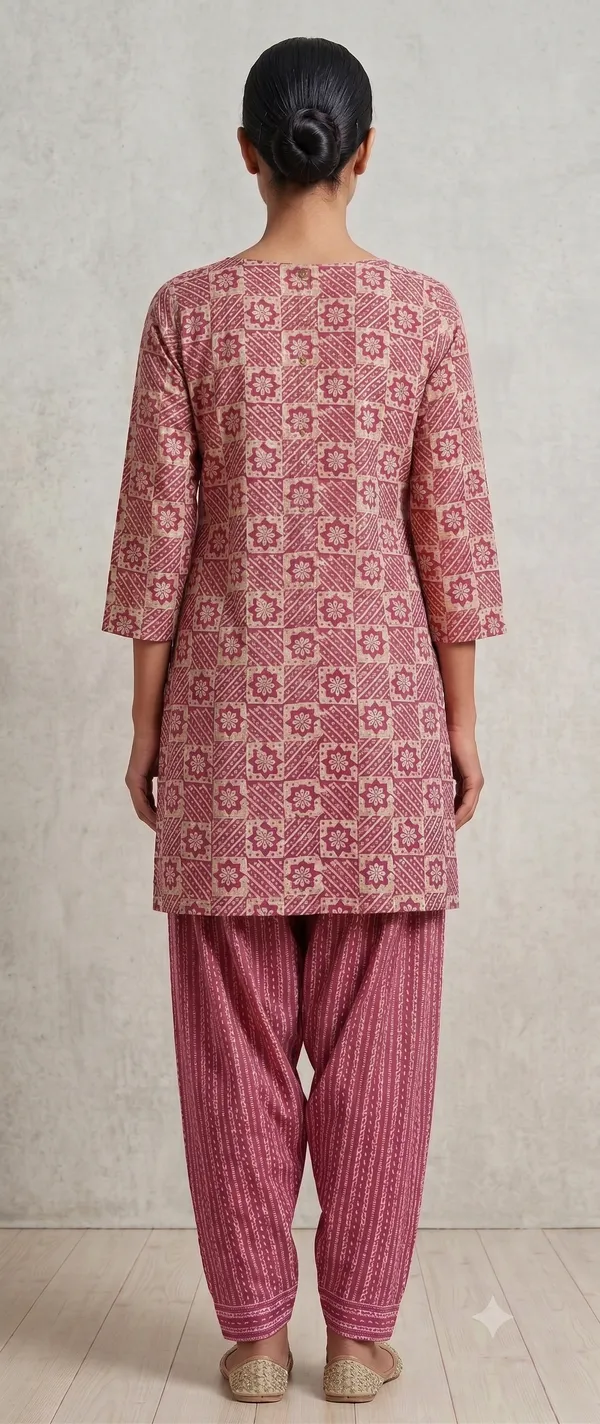 Maroon_Printed_Kurta_Salwar_Set_For_Women_&_Girls