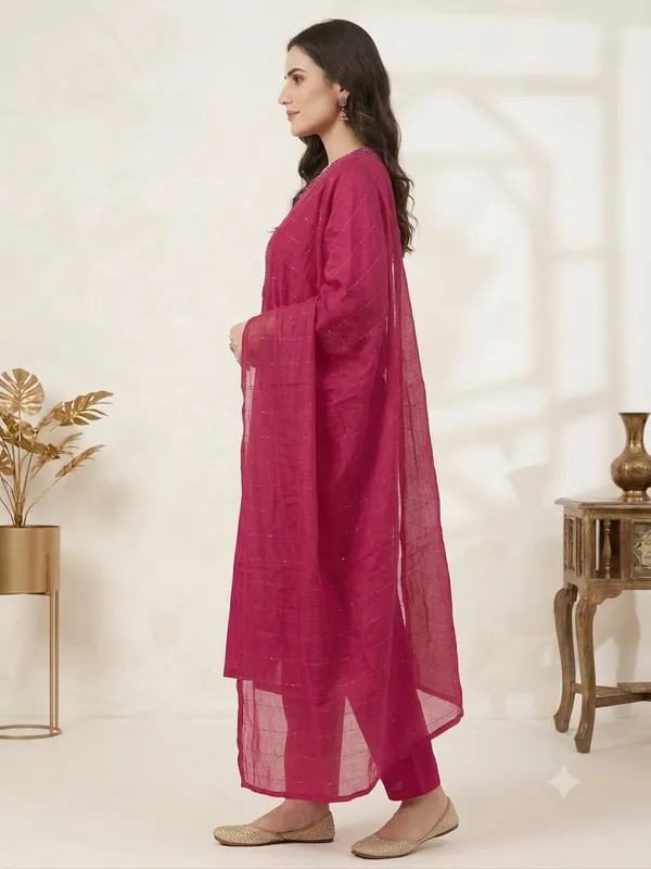 Magenta_Embellished_Kurta_Pant_Dupatta_Set_for_Women_&_Girls