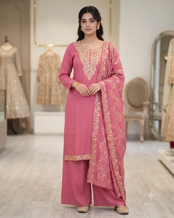 Pink_Embroidered_Straight_Kurta_Pant_Dupatta_Set_For_Women_&_Girls