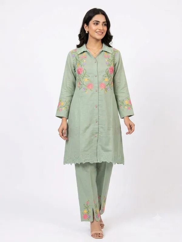 Green_Embroidered_Co-ord_Set_for_Women_&_Girls