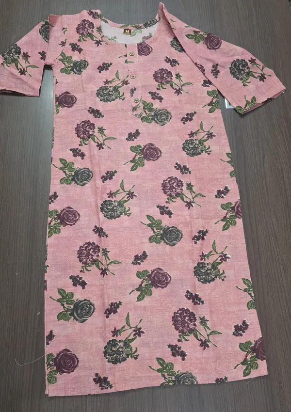 Pink_Floral_Print_Straight_Kurta_Pant_set_for_Women_&_Girls