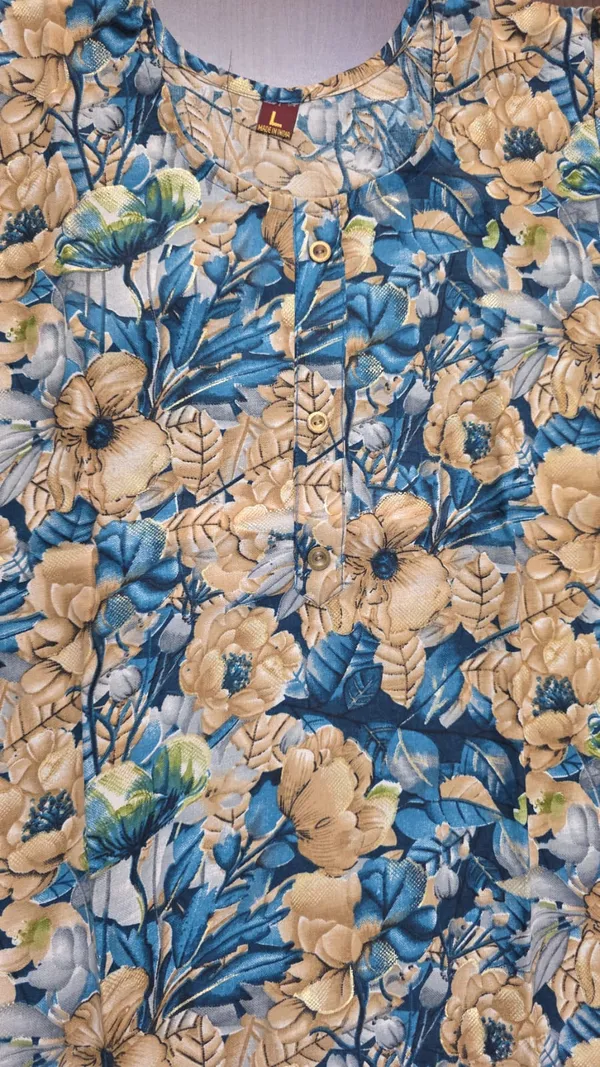 Blue_Floral_Print_Straight_Kurta_Pant_set_for_Women_&_Girls