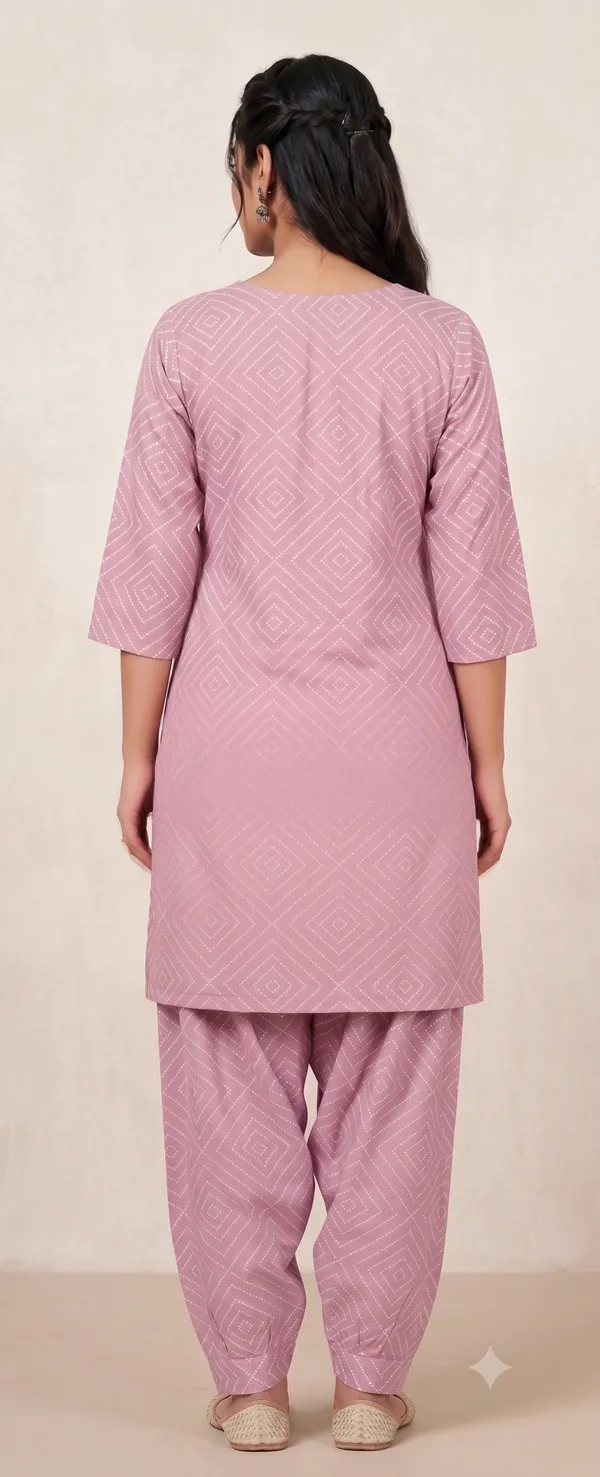 Pink_Printed_Kurti_Salwar_Set_For_Women_&_Girls
