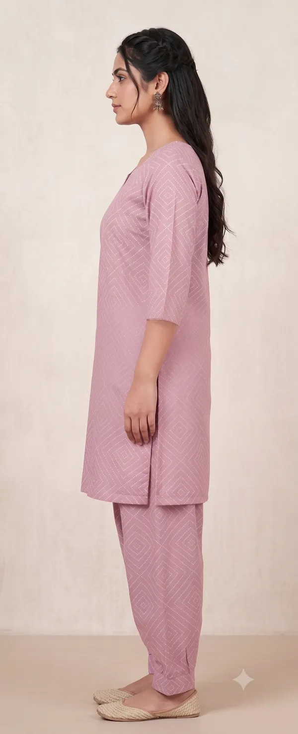 Pink_Printed_Kurti_Salwar_Set_For_Women_&_Girls