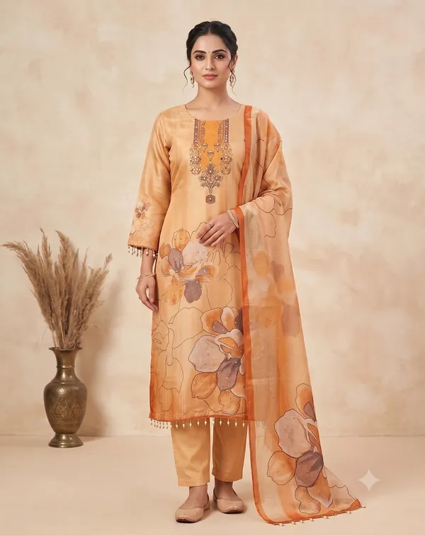 Beige_Embellished_Kurta_Pant_Dupatta_Set_For_Women_&_Girls