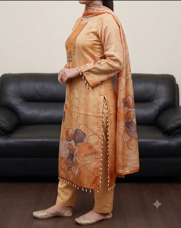 Beige_Embellished_Kurta_Pant_Dupatta_Set_For_Women_&_Girls