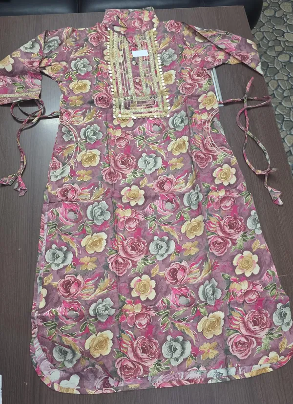 Mauve_Floral_Print_Afghani_KURTI_SALWAR_set_for_Women_&_Girls