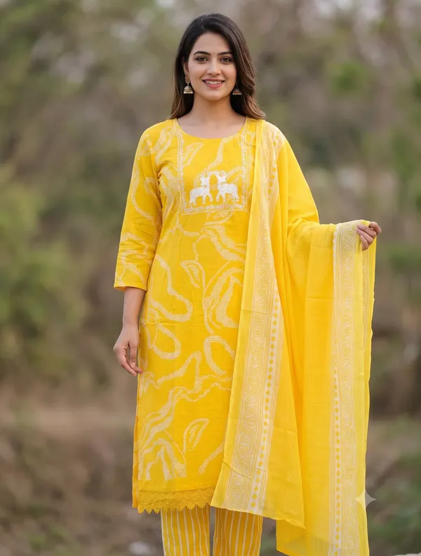 Yellow_Embellished_Straight_Kurta_Pant_Dupatta_Set_For_Women_&_Girls