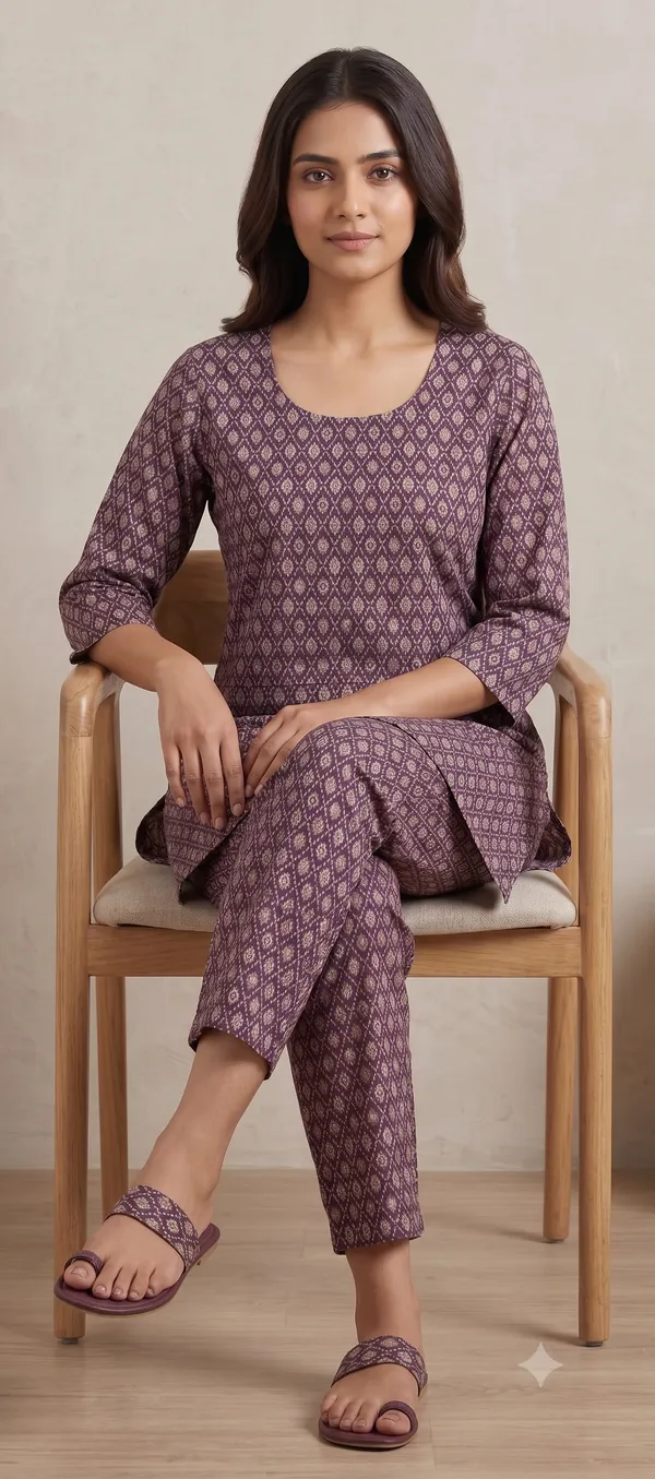 Maroon_Printed_Co-Ord_Set_For_Women_&_Girls