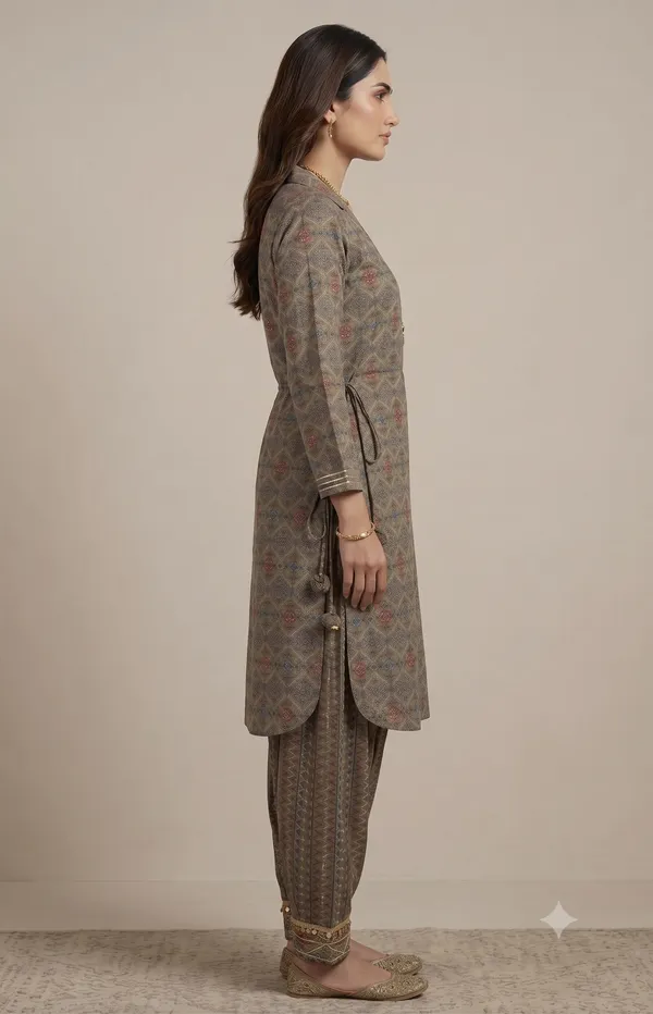 Grey_Printed_Afghani_Kurti_Salwar_Set_For_Women_&_Girls