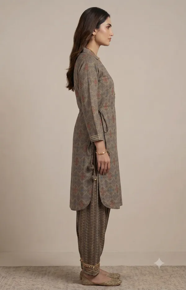 Grey_Printed_Afghani_Kurti_Salwar_Set_For_Women_&_Girls