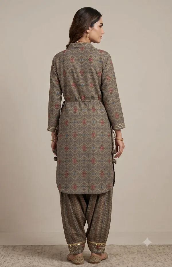 Grey_Printed_Afghani_Kurti_Salwar_Set_For_Women_&_Girls