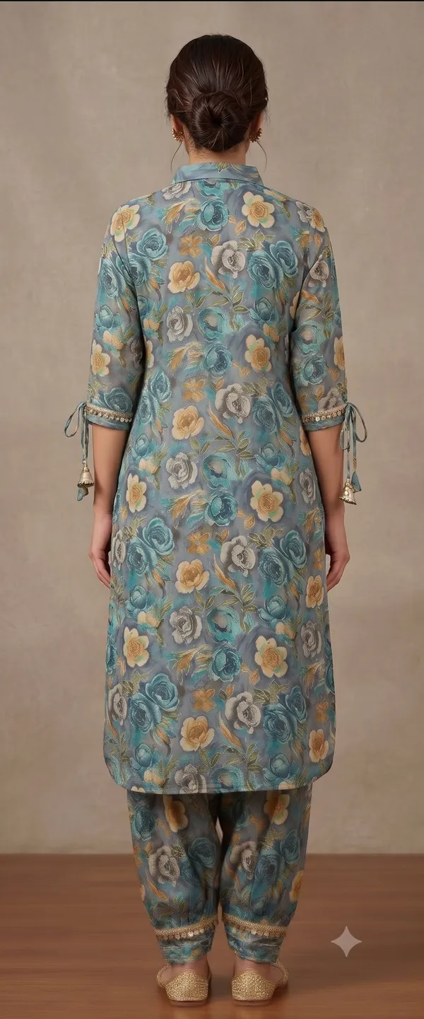 Blue_Floral_Embellished_Afghani_Top_Pant_Set_For_Women_&_Girls