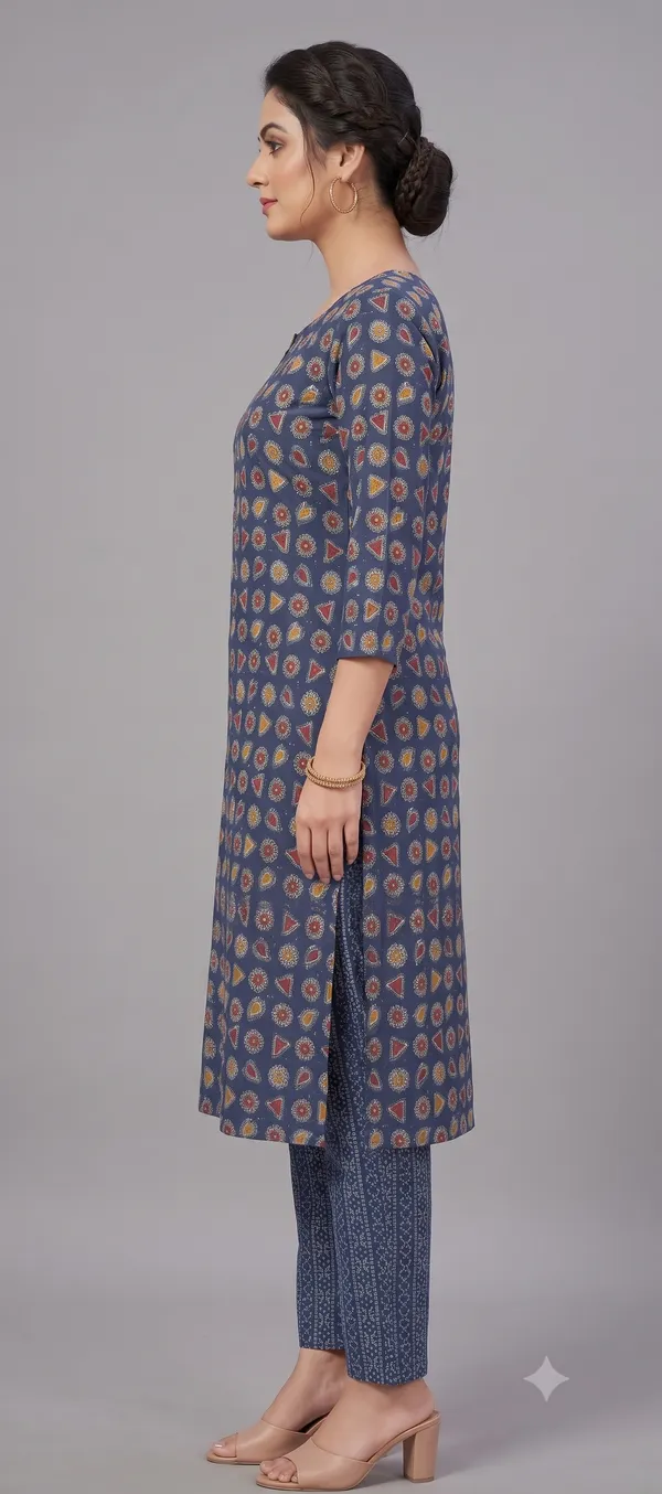 Blue_Printed_Straight_Kurta_Pant_Set_For_Women_&_Girls