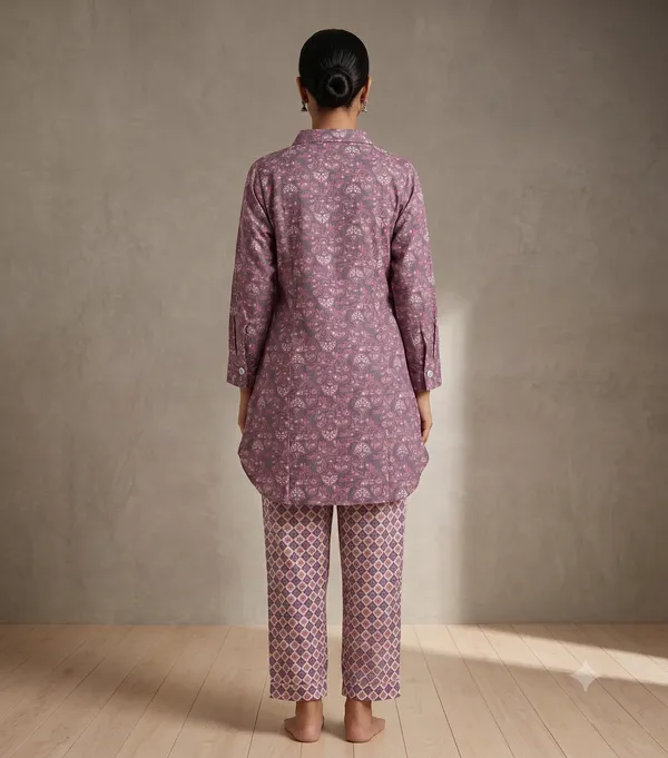 Maroon_Printed_Co-Ord_Set_For_Women_&_Girls