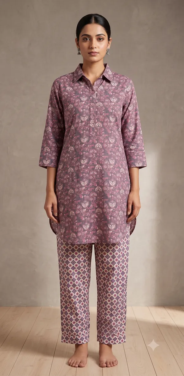 Maroon_Printed_Co-Ord_Set_For_Women_&_Girls
