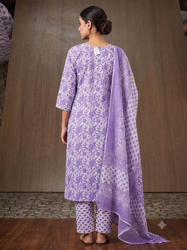 Purple_Floral_Print_Straight_Kurta_Pant_Dupatta_Set_For_Women_&_Girls