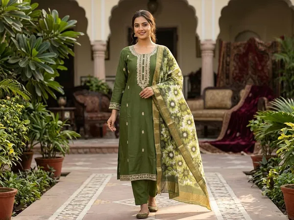 Olive_Green_Embroidered_Kurta_Pant_Dupatta_Set_for_Women_&_Girls