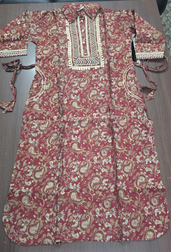 Maroon_Printed_Afghani_kurti_salwar_set_for_Women_&_Girls