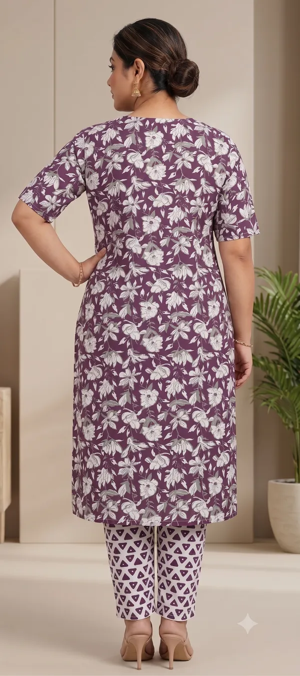 Maroon_Floral_Straight_Kurta_Pant_Set_For_Women_&_Girls