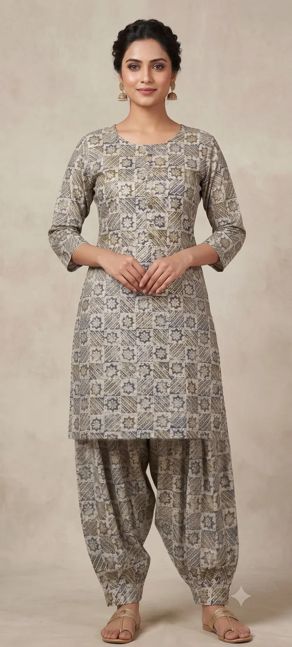 Grey_Printed_Kurta_Salwar_Set_For_Women_&_Girls