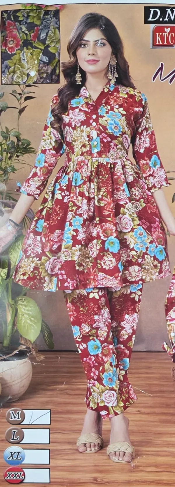 Red_Floral_Collared_Co-Ord_set_for__Women_&_Girls