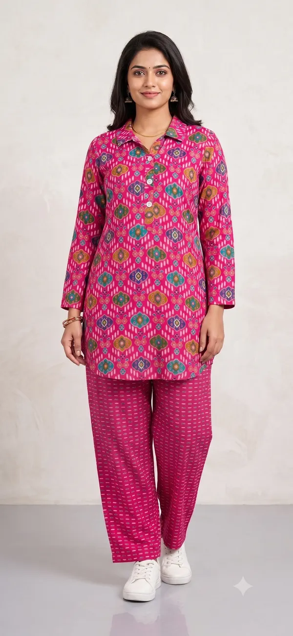 Pink_Printed_Co-Ord_Set_For_Women_&_Girls