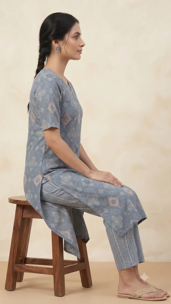 Blue_Printed_Straight_Kurta_Pant_Set_For_Women_&_Girls