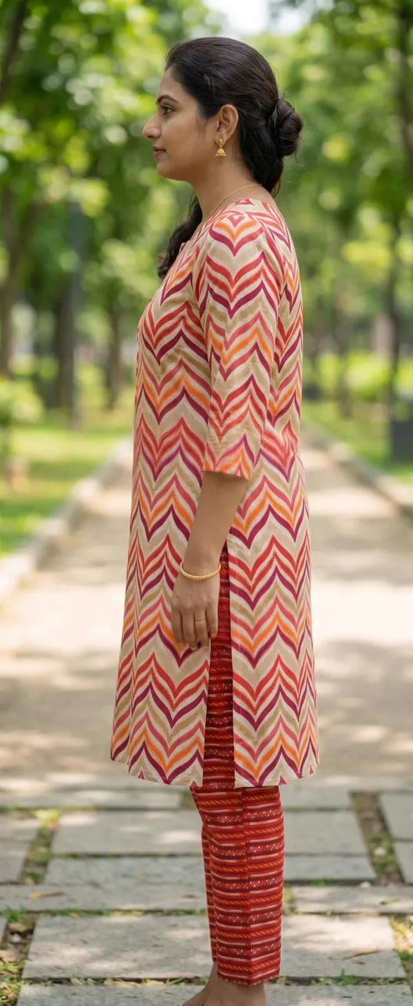 Multicolor_Printed_Straight_Kurta_Pant_Set_For_Women_&_Girls