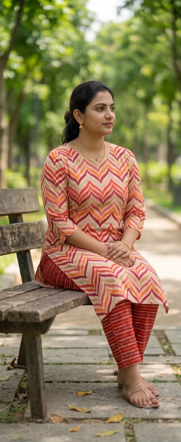 Multicolor_Printed_Straight_Kurta_Pant_Set_For_Women_&_Girls