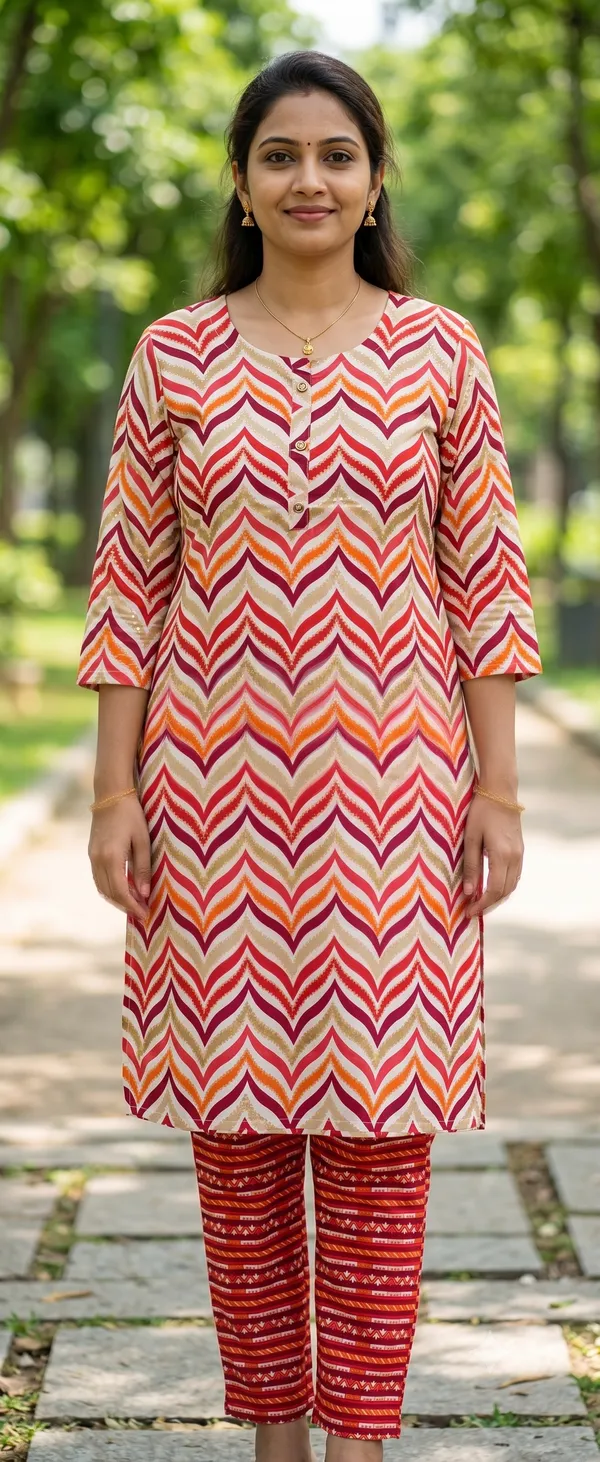 Multicolor_Printed_Straight_Kurta_Pant_Set_For_Women_&_Girls