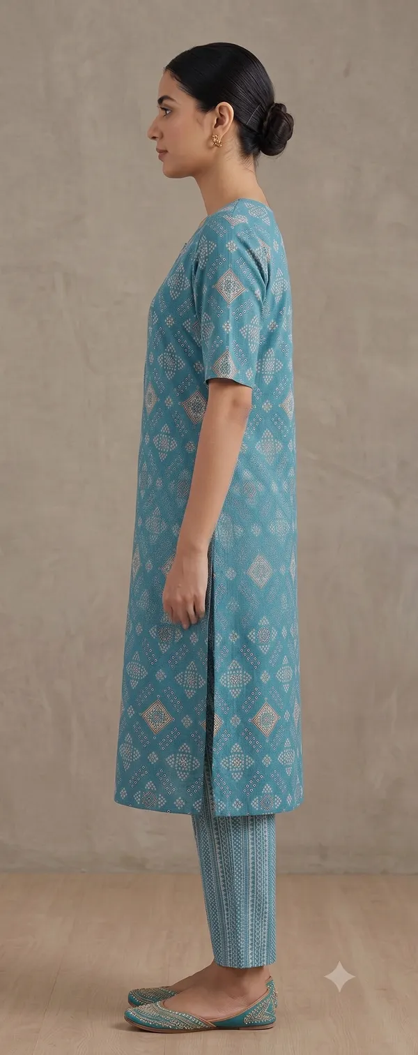 Blue_Printed_Straight_Kurta_Pant_Set_For_Women_&_Girls