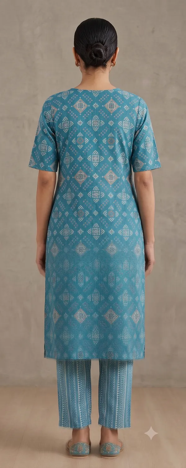 Blue_Printed_Straight_Kurta_Pant_Set_For_Women_&_Girls