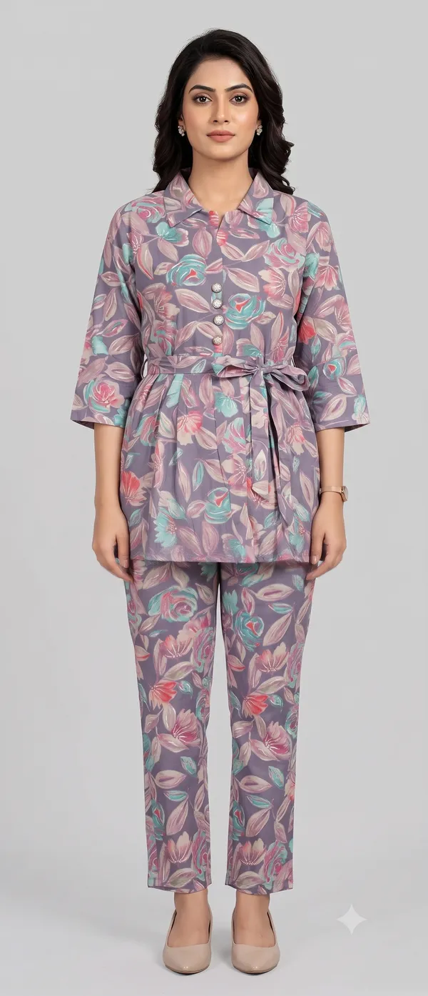 Grey_Floral_Print_Fit_Co-Ord_Set_For_Women