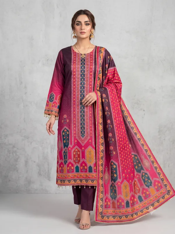 Pink_Printed_Kurta_Pant_Dupatta_Set_For_Women_&_Girls