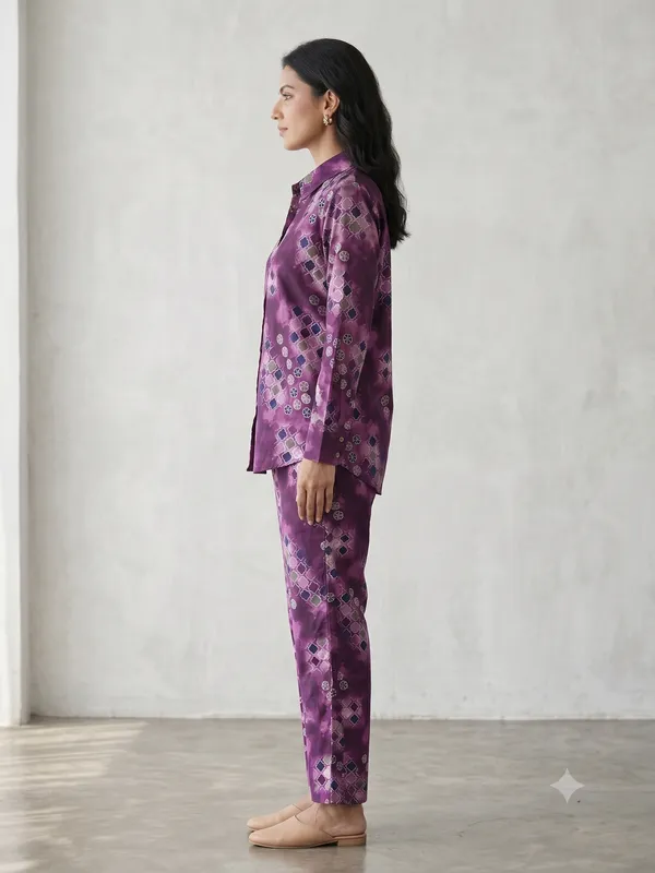 Purple_Printed_Co-Ord_Set_For_Women_&_Girls