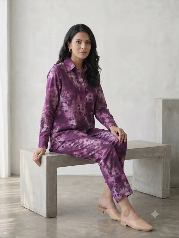 Purple_Printed_Co-Ord_Set_For_Women_&_Girls