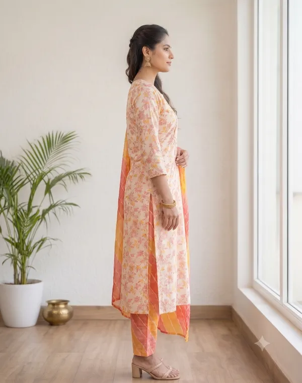 Multicolor_Printed_Kurta_Pant_Set_For_Women_&_Girls