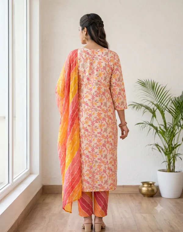 Multicolor_Printed_Kurta_Pant_Set_For_Women_&_Girls