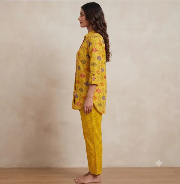 Yellow_Printed_Co-Ord_Set_For_Women_&_Girls