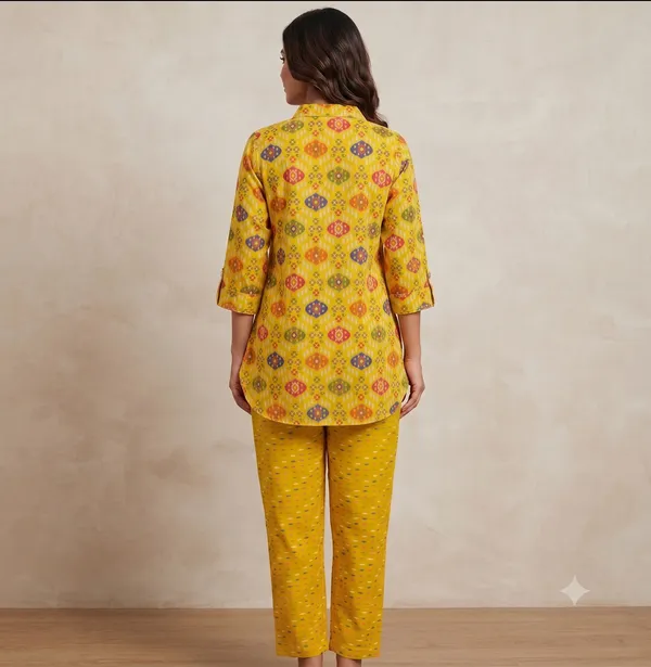 Yellow_Printed_Co-Ord_Set_For_Women_&_Girls