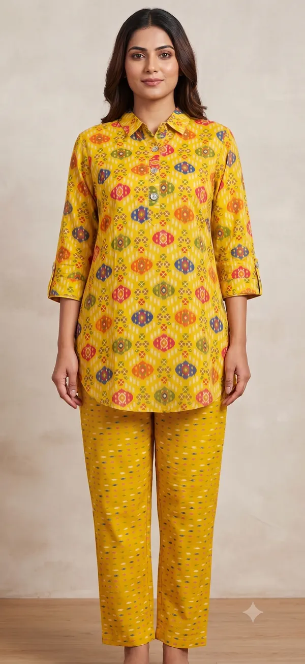 Yellow_Printed_Co-Ord_Set_For_Women_&_Girls