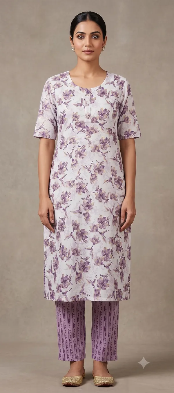 Mint_Floral_Straight_Kurta_Pant_Set_For_Women_&_Girls