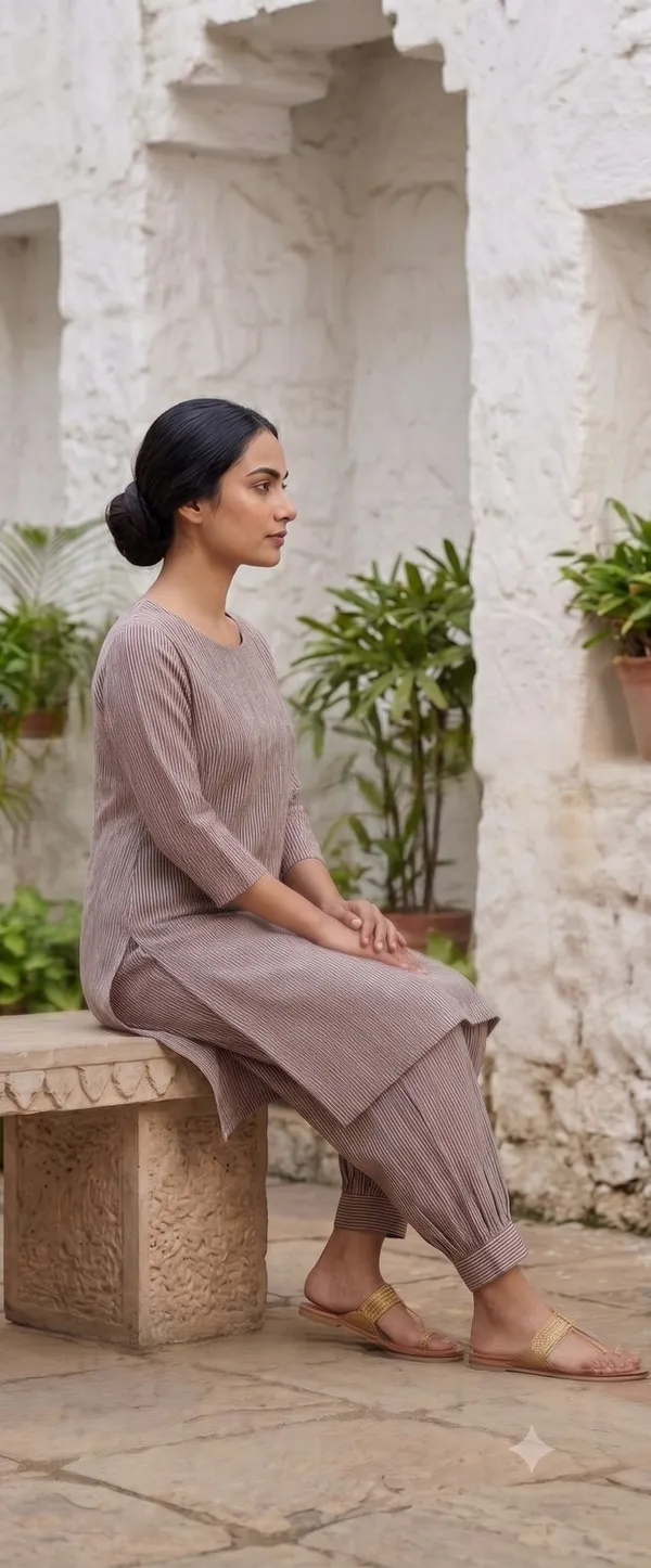 Maroon_Striped_Straight_Kurta_Salwar_Set_For_Women_&_Girls