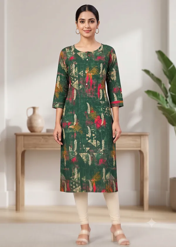 Green_Printed_Straight_Kurta_For_Women_&_Girls