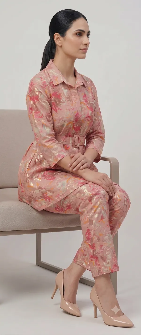 Pink_Floral_Print_Collared_Co-Ord_Set_For_Women_&_Girls