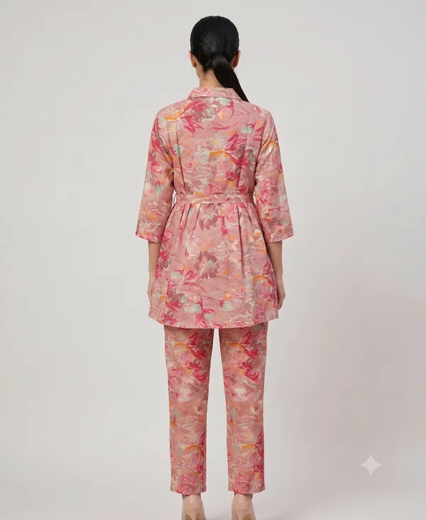 Pink_Floral_Print_Collared_Co-Ord_Set_For_Women_&_Girls